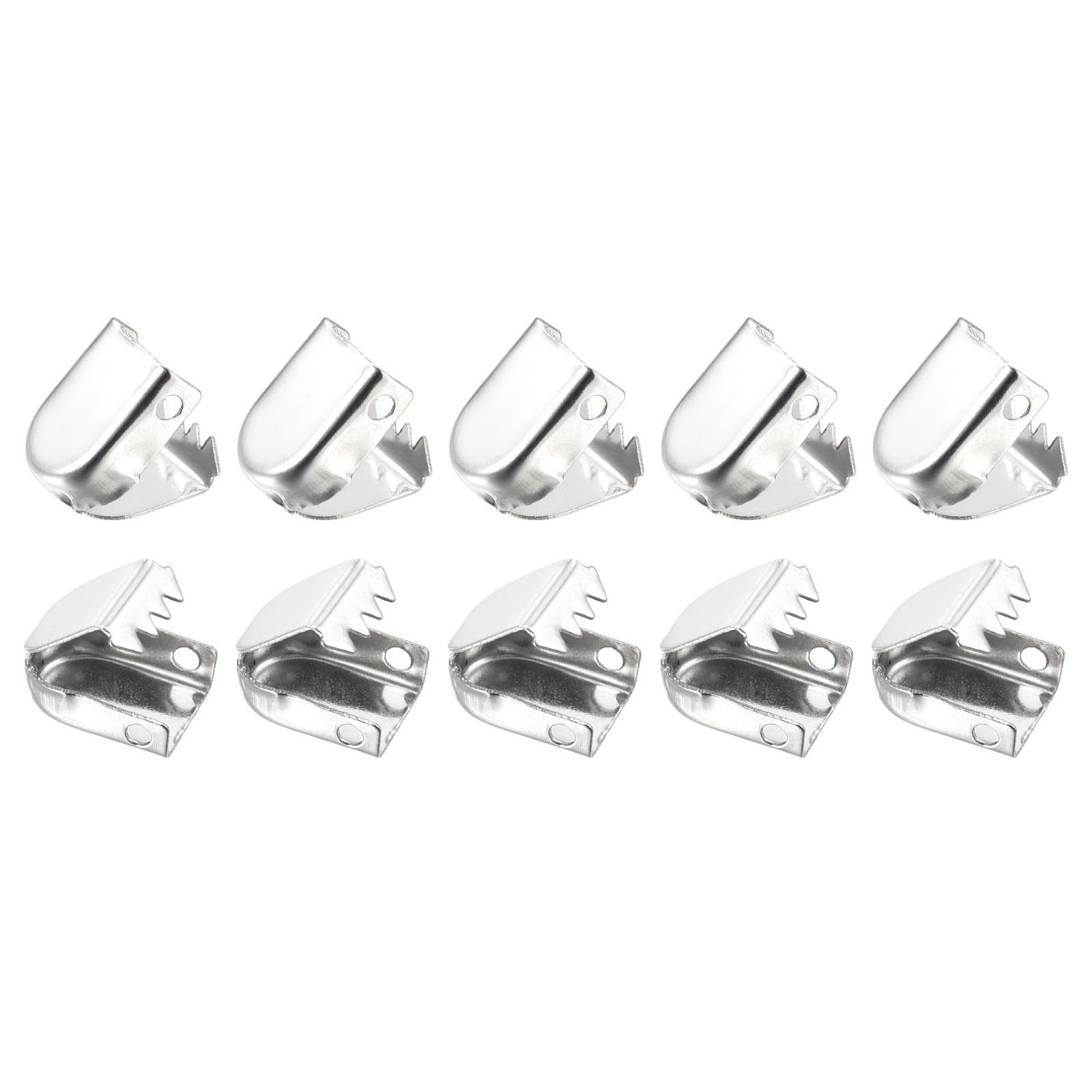 APL Confezione da 100 clip estremità lacci scarpe 10mmx7mm rame elastico lacci scarpe clip argento lucido