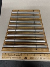 JW Stannard 8 Note Musical Chime Instrument Tabletop Wood Base. No Mallet