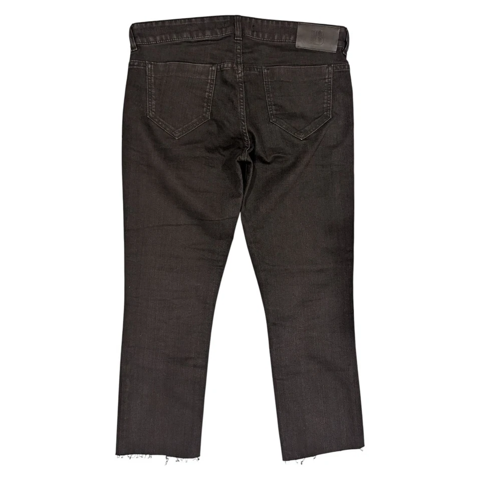 Дизайнерские узкие выстиранные черные укороченные джинсы Pierre Balmain Moto на молнии 33x24 - Изображение 2 из 4