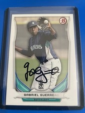 Gabriel Guerrero 2014 Bowman Baseball Draft Card On Card Auto Seattle Mariners