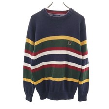 TOMMY HILFIGER 90s Old Border Pattern Long sleeve knit S Navy Men's