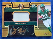 2022 Panini Gold Standard BREECE HALL Rookie Patch Auto #207 RPA Jets /49