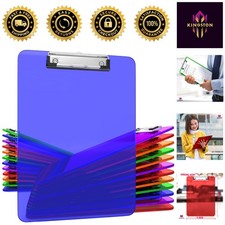 Durable 25-Pack Clear Colored Clipboards - Standard Letter Size, 100 Sheets