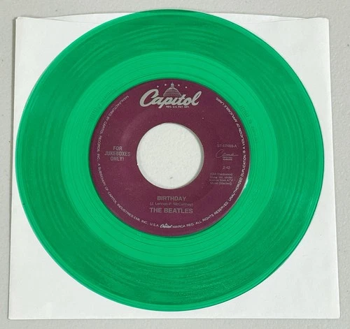 The Beatles - Birthday / Taxman 7” 45 RPM Green JUKEBOX Vinyl