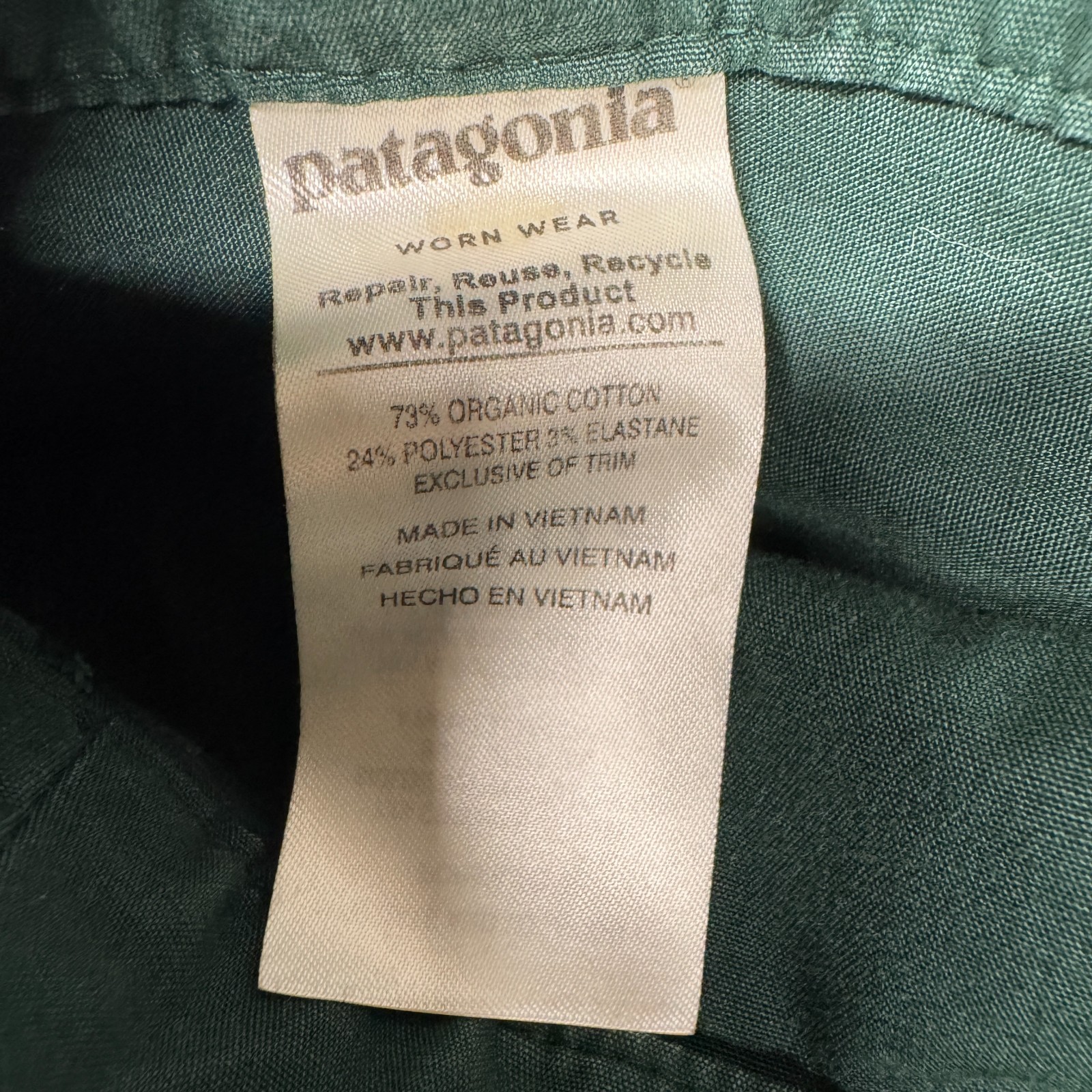 Patagonia Pants Mens 34 Green Straight Leg Organic Cotton Faded Worn Wear thumbnail 5
