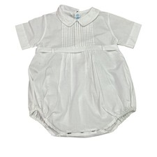 Feltman Bros White Christening Romper Embroidered Baby Size 9 Months