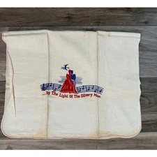 Vintage Dish Towel 1940s White Flour Sack Towel By the Light of the Silvery Moon