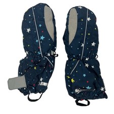 Swany Kids Insulated Waterproof Mittens Navy Blue Star Print