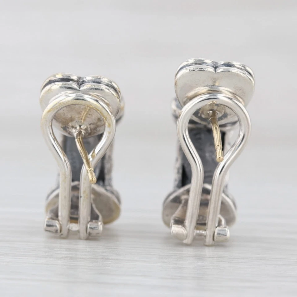 Jonah Grossbardt Drop Earrings Sterling Silver 18k Gold Omega Backs - Image 4 of 4