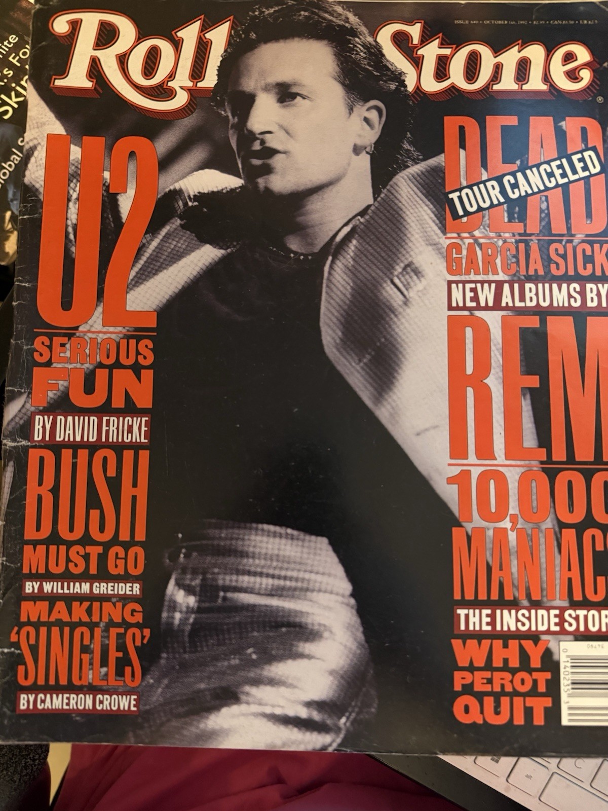 Rolling Stone Magazine - #640 - October 1, 1992 - U2 Serious Fun;  REM