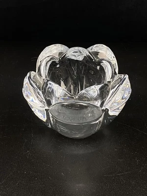 Edler Kristall Glas Teelichthalter Blüte Blume Windlicht Vintage V&B Stil - Bild 1 von 4