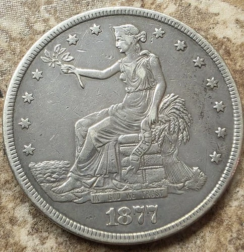 1877 Trade Dollar Sharply Struck XF/AU Collector Quality Silver Dollar