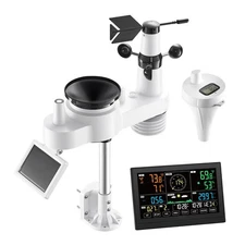 Uimoso 7-in-1 Weather Station with Wi-Fi, 7.5-inch Display, Outdoor Sensor