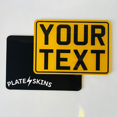 Kleines 7x5 schwarz hinterlegtes Motorrad Motorrad Neuheit Nummernschild kostenloser Versand