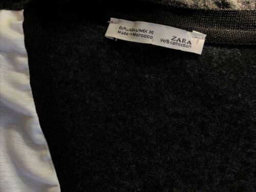 ZARA W&B Gr. Large abstrakte Tunika Top asymmetrischer Saum die treibende Kraft in der Natur - Bild 8 von 9