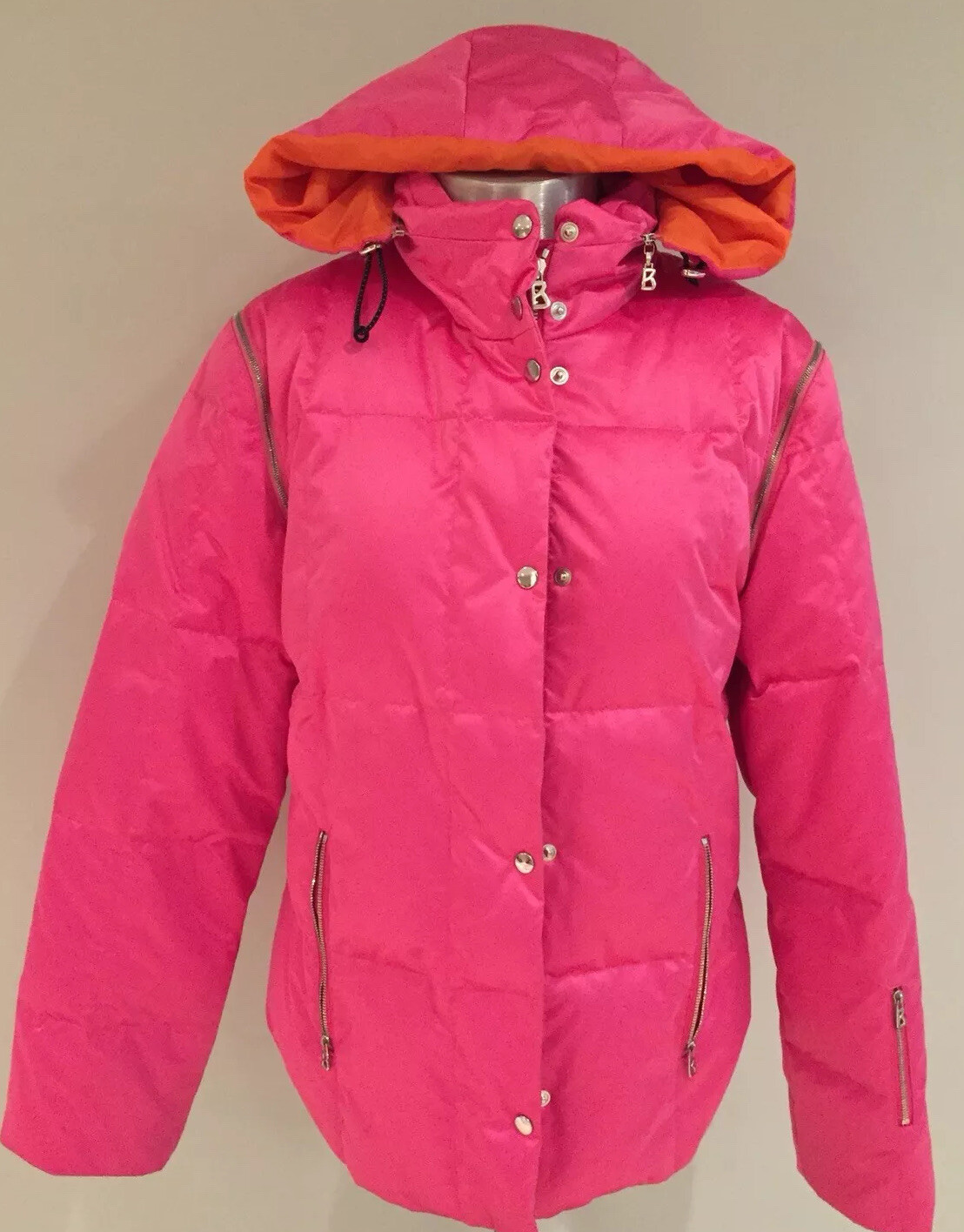 BOGNER Insulated Ski Jacket Women's Size 4 Down Puffer Coat Pink - EXCELLENT