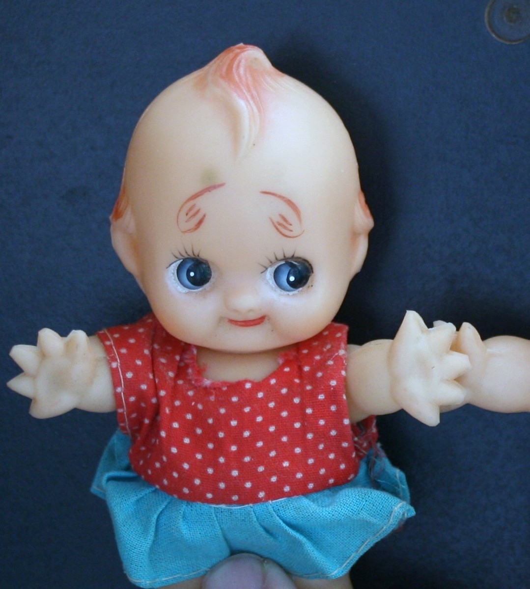 2 RARE VINTAGE KEWPIE DOLLS, JAPAN, WINGS, CLOTHES BOY GIRL
