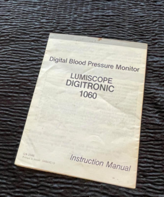 Instructions ONLY Lumiscope Digitronic 1060 BP Monitor Directions Manual