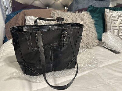 Coach F10413 East West Gallery Large Shoulder Bag Black Leather