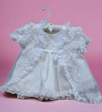 Vintage Satin Lace Girls Christening Dress