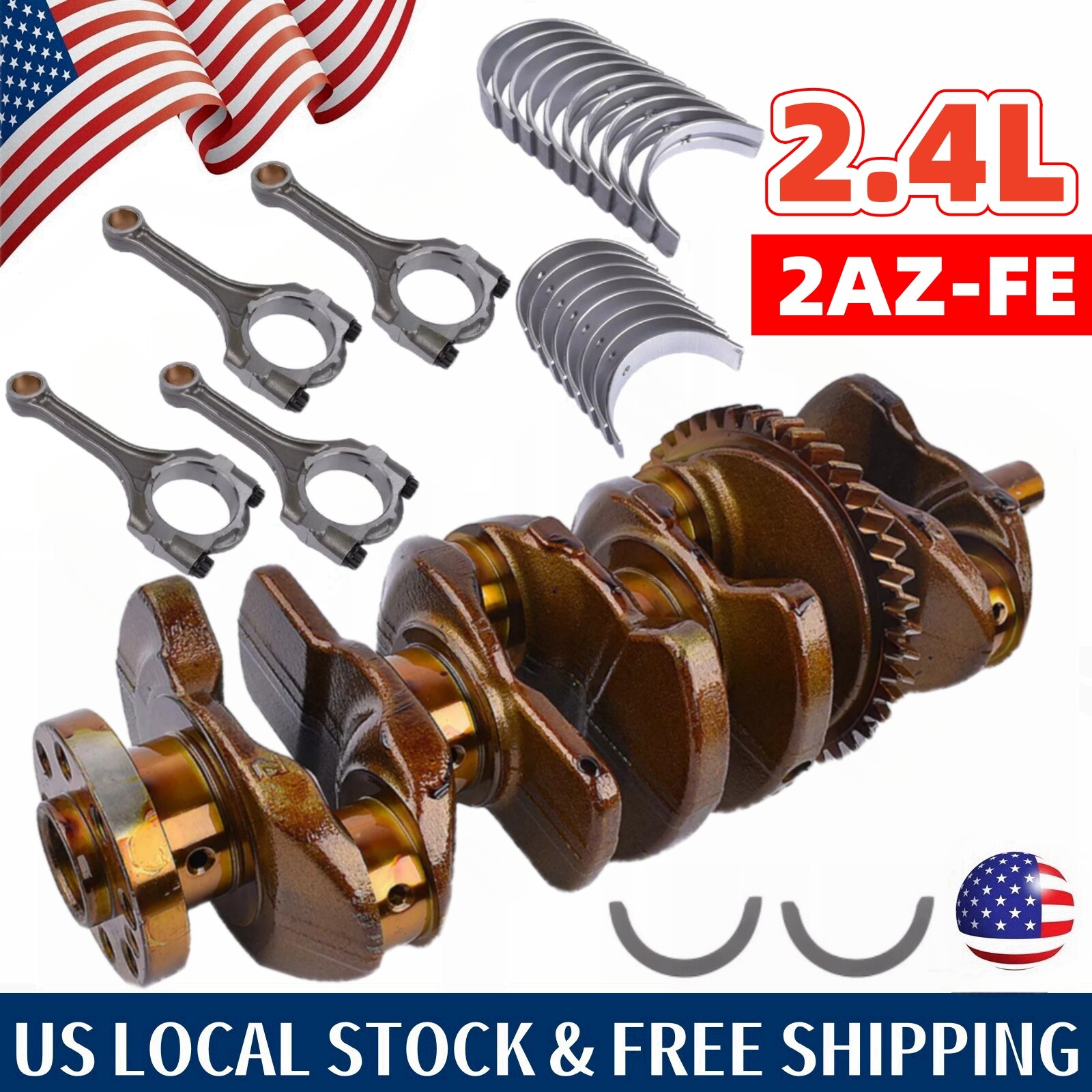 Toyota Camry RAV4 Matrix Scion 2AZFE Crankshaft Rod Bearings Replacement Set