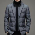 Mens Down Jacket Business Casual Coat Suit Collar Button Short Style ...