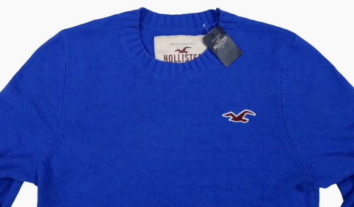 NWT HOLLISTER FITCH VINTAGE Y2K MENS MEDIUM MUSCLE SLIM WOOL CREW SWEATER LOGO - Picture 2 of 12