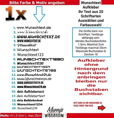 1x Wunschtext Aufkleber Sticker Autoaufkleber Schriftzug deine Webseite  Namen - Bild 1 von 4