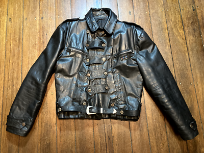Vintage Johnson's 1980's La Rocka! Leather Riders Jacket Black