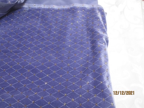 1 yd 13" x 62" Purple Velour Stretch fabric Diamond Pattern Glitter Sparkles - Picture 2 of 3
