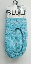 Blue Star 2 Pr Womens Warm Fuzzy Grippy Non Slip Low Slipper Socks Blue One Size