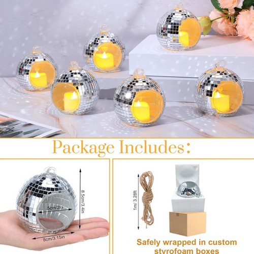 Disco Ball Candle Holder Hanging Mirror Pumpkin Shaped Glass Product