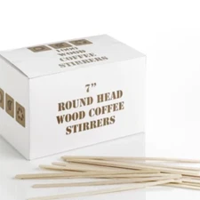 1000 Natural Wood Coffee Stirrers 7" | Eco Friendly