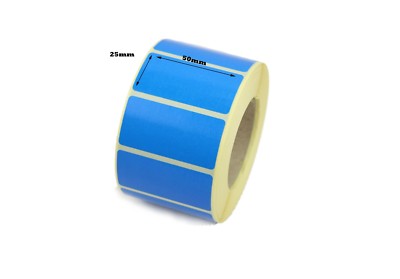 50 mm x 25 mm blau seidenmatt / Thermotransfer Etiketten | Aufkleber. 