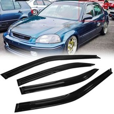 For 1996-2000 Honda Civic Sedan 4x Window Visors Vent Sun Rain Guards Deflectors For 1996-2000 Honda Civic Sedan 4x Window Visors Vent Sun Rain Guards Deflectors