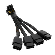 12VHPWR 16 Pin 12 4 pin GPU Cable to 4X 8 Pin PCIe 5.0 Extension 90 Degree An...