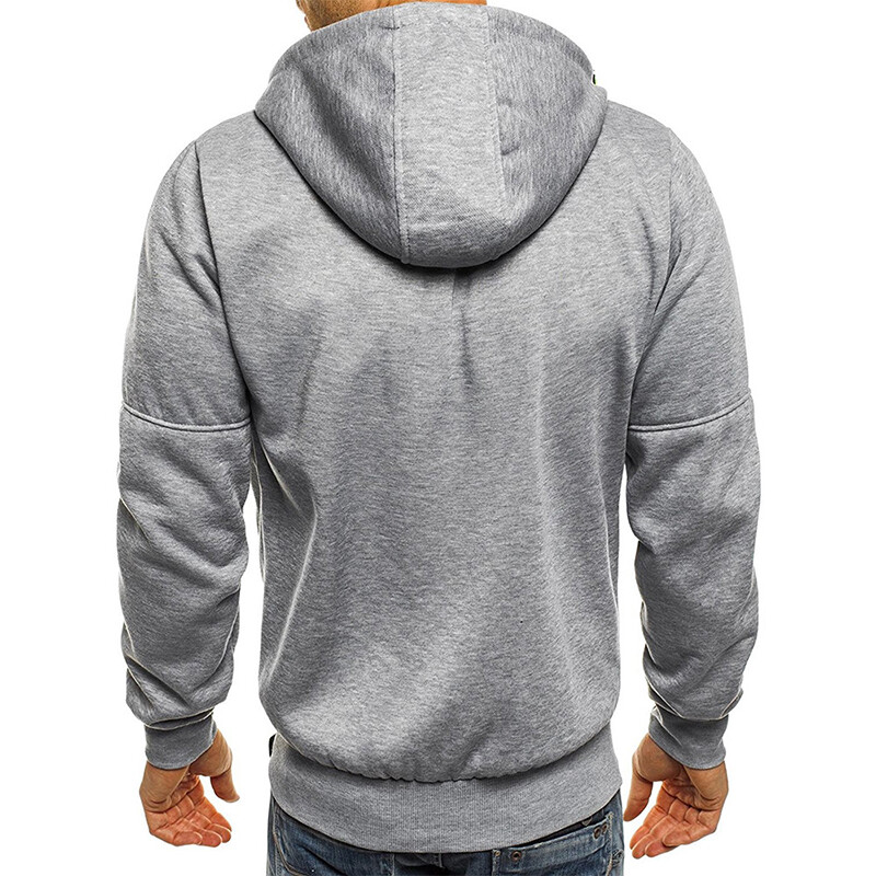 Men's Basic Hoodie Sweat Jacket Pullover Zipper Hoodie Sweatshirt