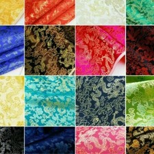Rétro Satin Faux Soie Tissu Brocart Jacquard Chinois Dragon Tang Suit Qipao