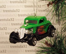 3-WINDOW '34 FORD COUPE 1934 GREEN BLACK CHRISTMAS TREE ORNAMENT XMAS