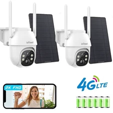 ieGeek 2K 4G LTE Solar Panel Wireless Security Camera Outdoor IP65 CCTV System