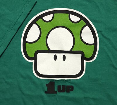 NWT Vintage Super Mario Bro 1UP Mushroom Nintendo Video Game Small Shirt