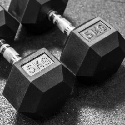 2pcs Hex Dumbbells Rubber Encased Cast Iron Home Weights Gym