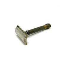 Vintage Gillette Safety Razor Gold Tone Made in USA Ball End Comb