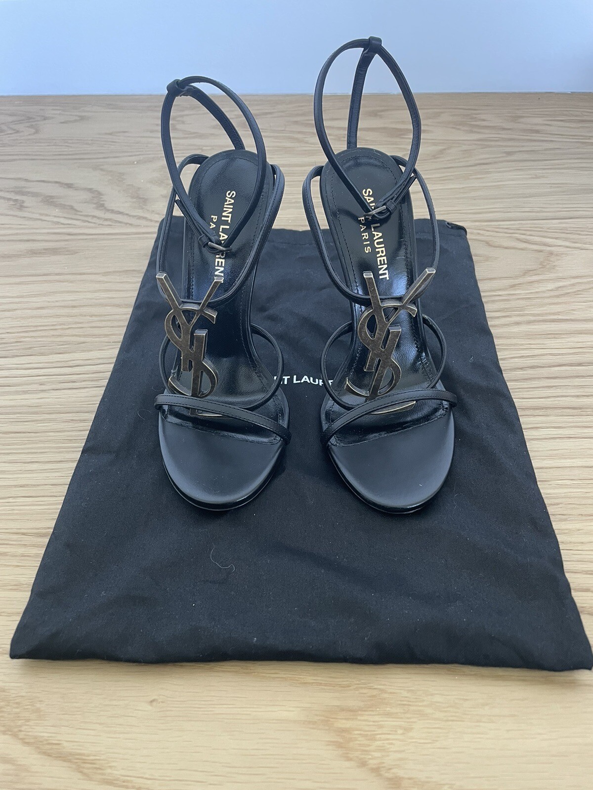 NUOVI sandali a stiletto Saint Laurent Cassandra in pelle taglia 36