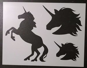 Unicorns Unicorn Head Heads 11" x 8.5" Custom Stencil FAST FREE SHIPPING | eBay