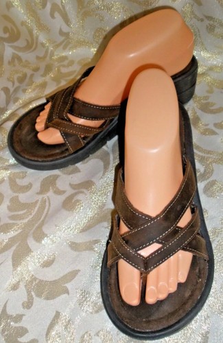 SKECHERS BROWN FAUX SUEDE STRAPPY Mules 