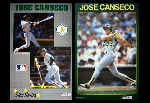 Classic JOSE CANSECO Oakland A's 2-Poster Combo Set 1987, 1990 POSTERS - Picture 1 of 1