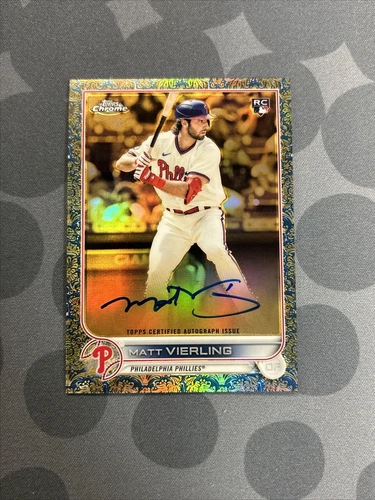 2022 Topps Gilded Collection Rookie Gold Etch Auto Blue Matt Vierling /50