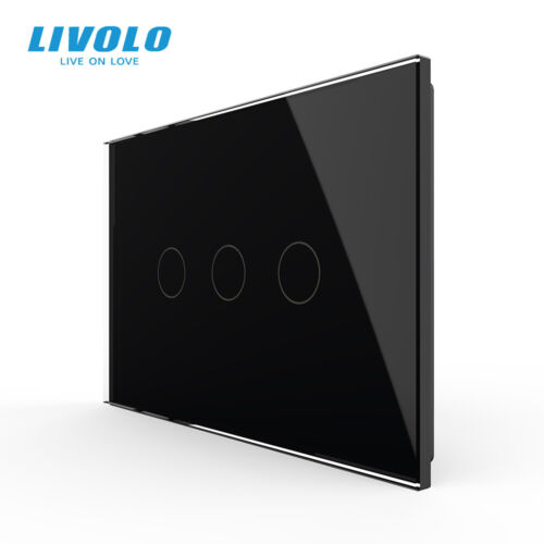 LIVOLO AU Standard 3 Gang Home Wall Light Switch Black Touch Panel LED Indicator - Picture 1 of 13