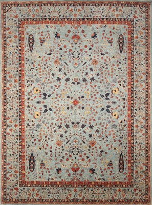 9x12 ft Blue Kashmir Tree of Life Afghan Hand knotted Wool Oriental Area rug